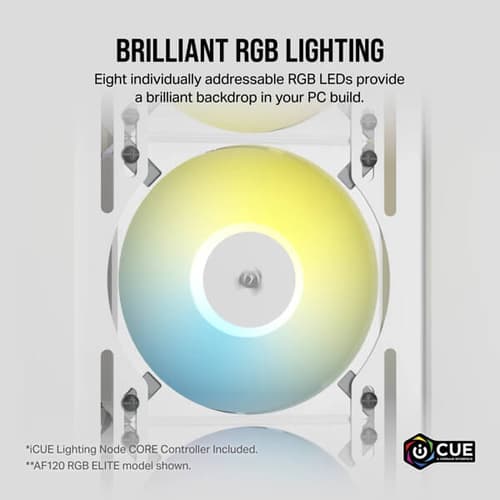 Corsair iCUE AF120 RGB SLIM 120mm Cabinet Fan – White (Twin Pack)